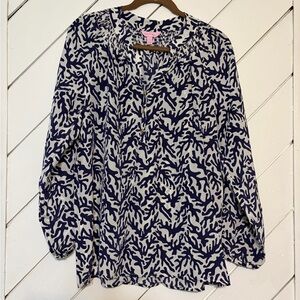 Lilly Pulitzer Blue and White Blouse